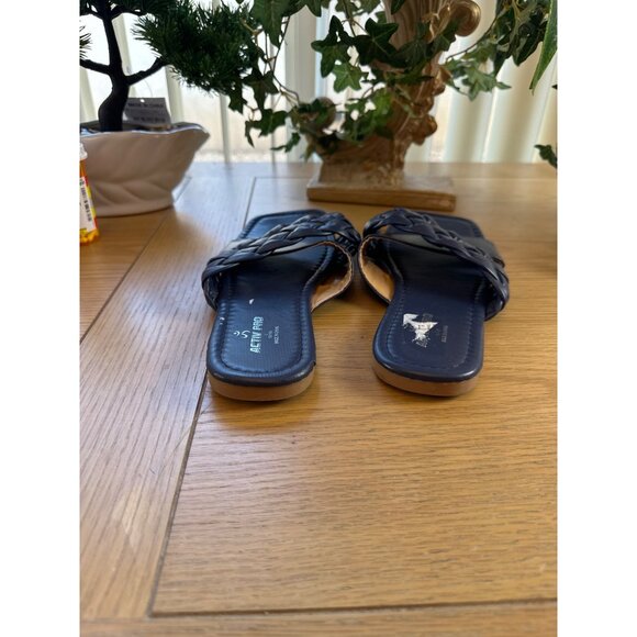 Activ-Pro Size 9-10 Womens Navy Blue Square Toe Braided Strap Slide Sandals - Picture 6 of 12